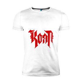 Мужская футболка премиум с принтом Korn(2) в Екатеринбурге, 92% хлопок, 8% лайкра | приталенный силуэт, круглый вырез ворота, длина до линии бедра, короткий рукав | korn | metal | группы | корн | логотип | метал | музыка | рок группы | рок музыка