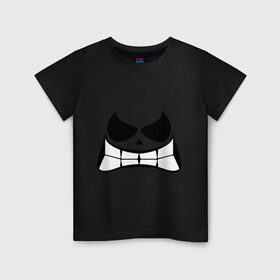 Детская футболка хлопок с принтом Смайл жуткий в Екатеринбурге, 100% хлопок | круглый вырез горловины, полуприлегающий силуэт, длина до линии бедер | smile | злой  смайл | зубастик | зубастый смайл | смайл
