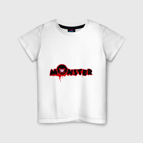 Детская футболка хлопок с принтом Monster в Екатеринбурге, 100% хлопок | круглый вырез горловины, полуприлегающий силуэт, длина до линии бедер | monster | монстр | монстры