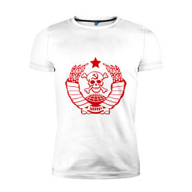 Мужская футболка премиум с принтом Вровской герб в Екатеринбурге, 92% хлопок, 8% лайкра | приталенный силуэт, круглый вырез ворота, длина до линии бедра, короткий рукав | Тематика изображения на принте: в законе | воры | заключенные | звезда | кости | мир | наколка | ссср | татуировка | тюремные | череп