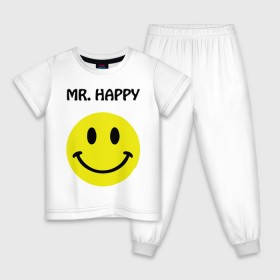 Детская пижама хлопок с принтом мистер счастье в Екатеринбурге, 100% хлопок |  брюки и футболка прямого кроя, без карманов, на брюках мягкая резинка на поясе и по низу штанин
 | happy | mr. happy | smile | мистер хэппи | рожица | смайл | смайлик | счастье