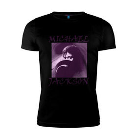 Мужская футболка премиум с принтом Michael Jackson с шляпой в Екатеринбурге, 92% хлопок, 8% лайкра | приталенный силуэт, круглый вырез ворота, длина до линии бедра, короткий рукав | Тематика изображения на принте: mj | исполнитель | майкл джексон | музыка | певец | поп музыка