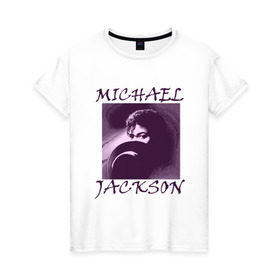 Женская футболка хлопок с принтом Michael Jackson с шляпой в Екатеринбурге, 100% хлопок | прямой крой, круглый вырез горловины, длина до линии бедер, слегка спущенное плечо | mj | исполнитель | майкл джексон | музыка | певец | поп музыка