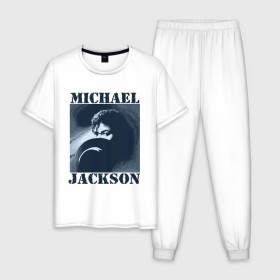 Мужская пижама хлопок с принтом Michael Jackson с шляпой (2) в Екатеринбурге, 100% хлопок | брюки и футболка прямого кроя, без карманов, на брюках мягкая резинка на поясе и по низу штанин
 | Тематика изображения на принте: mj | в шляпе | исполнитель | майкл джексон | музыка | певец | поп музыка | шляпа