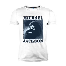Мужская футболка премиум с принтом Michael Jackson с шляпой (2) в Екатеринбурге, 92% хлопок, 8% лайкра | приталенный силуэт, круглый вырез ворота, длина до линии бедра, короткий рукав | Тематика изображения на принте: mj | в шляпе | исполнитель | майкл джексон | музыка | певец | поп музыка | шляпа