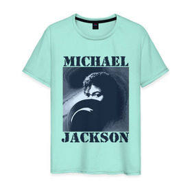 Мужская футболка хлопок с принтом Michael Jackson с шляпой (2) в Екатеринбурге, 100% хлопок | прямой крой, круглый вырез горловины, длина до линии бедер, слегка спущенное плечо. | mj | в шляпе | исполнитель | майкл джексон | музыка | певец | поп музыка | шляпа