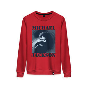 Женский свитшот хлопок с принтом Michael Jackson с шляпой (2) в Екатеринбурге, 100% хлопок | прямой крой, круглый вырез, на манжетах и по низу широкая трикотажная резинка  | mj | в шляпе | исполнитель | майкл джексон | музыка | певец | поп музыка | шляпа