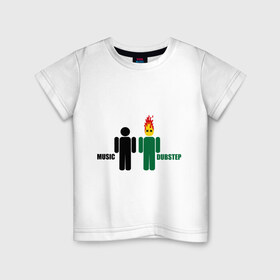 Детская футболка хлопок с принтом music vs dubstep в Екатеринбурге, 100% хлопок | круглый вырез горловины, полуприлегающий силуэт, длина до линии бедер | dub | dubstep | даб | дабстеп | музыка