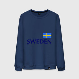 Мужской свитшот хлопок с принтом Сборная Швеции - 10 в Екатеринбурге, 100% хлопок |  | football | сборная швеции | флаг швеции | футбол | швеция