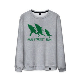 Мужской свитшот хлопок с принтом Беги лес в Екатеринбурге, 100% хлопок |  | eco | run forest run | беги лес беги | зеленые технологии | зелень | лес | планета | чистота | эко | экология