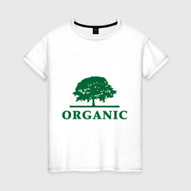 Женская футболка хлопок с принтом Дерево органика в Екатеринбурге, 100% хлопок | прямой крой, круглый вырез горловины, длина до линии бедер, слегка спущенное плечо | eco | organic | дерево | зеленые технологии | зелень | планета | чистота | эко | экология