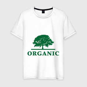 Мужская футболка хлопок с принтом Дерево органика в Екатеринбурге, 100% хлопок | прямой крой, круглый вырез горловины, длина до линии бедер, слегка спущенное плечо. | eco | organic | дерево | зеленые технологии | зелень | планета | чистота | эко | экология