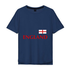 Мужская футболка хлопок Oversize с принтом Сборная Англии - Стивен Джеррард 4 в Екатеринбурге, 100% хлопок | свободный крой, круглый ворот, “спинка” длиннее передней части | Тематика изображения на принте: англия | сборная англии | стивен джеррард | флаг англии | футбол