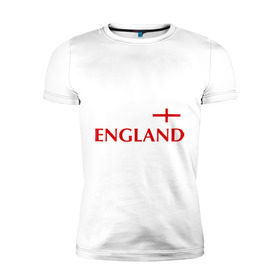 Мужская футболка премиум с принтом Сборная Англии - Стивен Джеррард 4 в Екатеринбурге, 92% хлопок, 8% лайкра | приталенный силуэт, круглый вырез ворота, длина до линии бедра, короткий рукав | англия | сборная англии | стивен джеррард | флаг англии | футбол