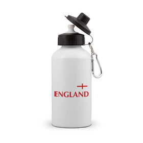 Бутылка спортивная с принтом Сборная Англии - 10 в Екатеринбурге, металл | емкость — 500 мл, в комплекте две пластиковые крышки и карабин для крепления | англия | руни | сборная англии | флаг англии | футбол