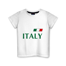 Детская футболка хлопок с принтом Сборная Италии - 1 в Екатеринбурге, 100% хлопок | круглый вырез горловины, полуприлегающий силуэт, длина до линии бедер | football | буффон | италия | сборная италии