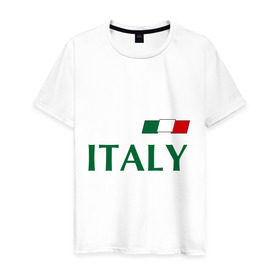 Мужская футболка хлопок с принтом Сборная Италии - 1 в Екатеринбурге, 100% хлопок | прямой крой, круглый вырез горловины, длина до линии бедер, слегка спущенное плечо. | football | буффон | италия | сборная италии