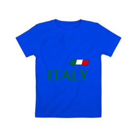 Детская футболка хлопок с принтом Сборная Италии - 10 в Екатеринбурге, 100% хлопок | круглый вырез горловины, полуприлегающий силуэт, длина до линии бедер | football | италия | сборная италии