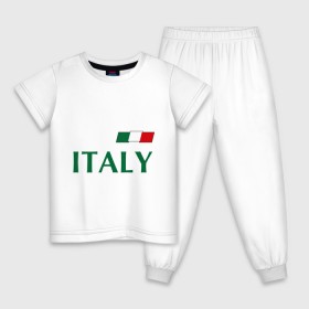 Детская пижама хлопок с принтом Сборная Италии - 10 в Екатеринбурге, 100% хлопок |  брюки и футболка прямого кроя, без карманов, на брюках мягкая резинка на поясе и по низу штанин
 | football | италия | сборная италии