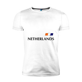 Мужская футболка премиум с принтом Сборная Нидерландов - 7 в Екатеринбурге, 92% хлопок, 8% лайкра | приталенный силуэт, круглый вырез ворота, длина до линии бедра, короткий рукав | Тематика изображения на принте: football | голландия | нидерланды | сборная нидерланд