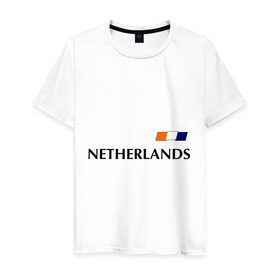 Мужская футболка хлопок с принтом Сборная Нидерландов - 7 в Екатеринбурге, 100% хлопок | прямой крой, круглый вырез горловины, длина до линии бедер, слегка спущенное плечо. | Тематика изображения на принте: football | голландия | нидерланды | сборная нидерланд