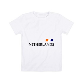 Детская футболка хлопок с принтом Нидерланды - Уэсли Снейдер 10 (Snaijder) в Екатеринбурге, 100% хлопок | круглый вырез горловины, полуприлегающий силуэт, длина до линии бедер | football | голландия | нидерланды | сборная нидерланд | снейдер