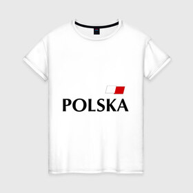 Женская футболка хлопок с принтом Сборная Польши - 9 в Екатеринбурге, 100% хлопок | прямой крой, круглый вырез горловины, длина до линии бедер, слегка спущенное плечо | football | евро 2012 | польша | сборная польши