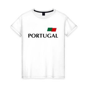 Женская футболка хлопок с принтом Сборная Португалии - Криштиану Роналду 7 в Екатеринбурге, 100% хлопок | прямой крой, круглый вырез горловины, длина до линии бедер, слегка спущенное плечо | football | ronaldo | португалия | роналду | сборная португалии
