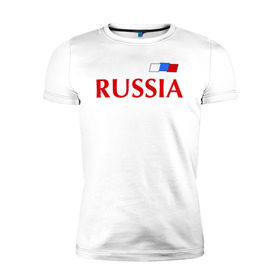 Мужская футболка премиум с принтом Сборная России в Екатеринбурге, 92% хлопок, 8% лайкра | приталенный силуэт, круглый вырез ворота, длина до линии бедра, короткий рукав | football | russia | россия | сборная россии | я русский