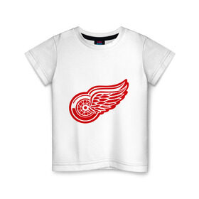 Детская футболка хлопок с принтом Detroit Red Wings Pavel Datsyuk - Павел Дацюк в Екатеринбурге, 100% хлопок | круглый вырез горловины, полуприлегающий силуэт, длина до линии бедер | нхл