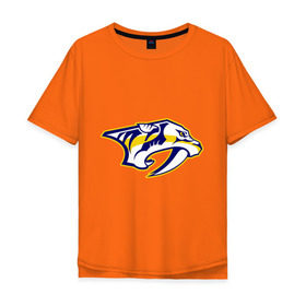 Мужская футболка хлопок Oversize с принтом Nashville Predators Radulov - Радулов 47 в Екатеринбурге, 100% хлопок | свободный крой, круглый ворот, “спинка” длиннее передней части | национальная хоккейная лига | нхл | радулов