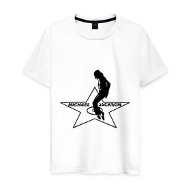 Мужская футболка хлопок с принтом Майкл Джексон Звезда в Екатеринбурге, 100% хлопок | прямой крой, круглый вырез горловины, длина до линии бедер, слегка спущенное плечо. | michael jackson | mj | поп звезда | поп музыка