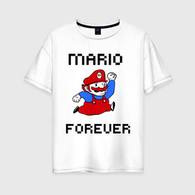 Женская футболка хлопок Oversize с принтом Mario forever в Екатеринбурге, 100% хлопок | свободный крой, круглый ворот, спущенный рукав, длина до линии бедер
 | nintendo | марио | нинтендо