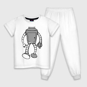 Детская пижама хлопок с принтом бендэр в Екатеринбурге, 100% хлопок |  брюки и футболка прямого кроя, без карманов, на брюках мягкая резинка на поясе и по низу штанин
 | bender | futurama | бендер | мультики | мультфильмы | футурама