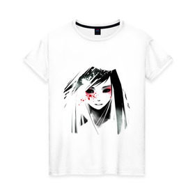 Женская футболка хлопок с принтом лицо аниме 1 в Екатеринбурге, 100% хлопок | прямой крой, круглый вырез горловины, длина до линии бедер, слегка спущенное плечо | anime | японские мультики