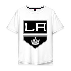 Мужская футболка хлопок Oversize с принтом Los Angeles Kings - Лос Анджелес в Екатеринбурге, 100% хлопок | свободный крой, круглый ворот, “спинка” длиннее передней части | Тематика изображения на принте: la | los angeles kings | nhl | кубок стенли | лос анджелес кингс | нхл | хоккей