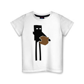 Детская футболка хлопок с принтом Enderman в Екатеринбурге, 100% хлопок | круглый вырез горловины, полуприлегающий силуэт, длина до линии бедер | enderman | minecraft | игры | компьютерные игры | майнкрафт