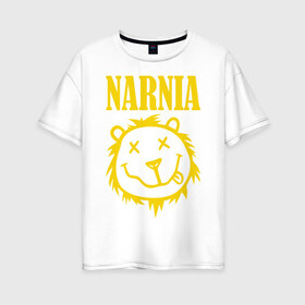 Женская футболка хлопок Oversize с принтом Narnia в Екатеринбурге, 100% хлопок | свободный крой, круглый ворот, спущенный рукав, длина до линии бедер
 | nirvana | антибренд | музыка | нирвана | рок