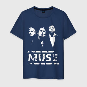 Мужская футболка хлопок с принтом Muse в Екатеринбурге, 100% хлопок | прямой крой, круглый вырез горловины, длина до линии бедер, слегка спущенное плечо. | muse | музыка | рок и панк