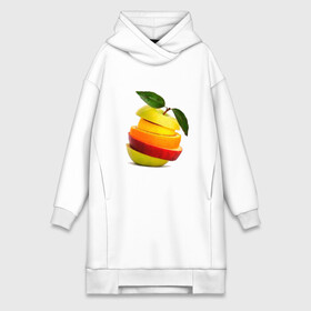 Платье-худи хлопок с принтом мега яблоко в Екатеринбурге,  |  | Тематика изображения на принте: апельсин | брызги | вода | лимон | фрукты | яблоко