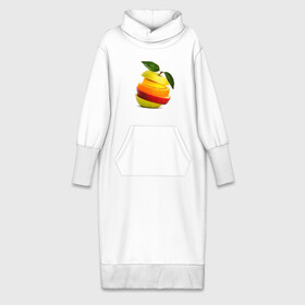 Платье удлиненное хлопок с принтом мега яблоко в Екатеринбурге,  |  | Тематика изображения на принте: апельсин | брызги | вода | лимон | фрукты | яблоко