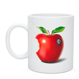 Кружка с принтом откусанное яблоко в Екатеринбурге, керамика | объем — 330 мл, диаметр — 80 мм. Принт наносится на бока кружки, можно сделать два разных изображения | apple | вкусное | девушкам | фрукты | фрукты и ягоды | яблоко