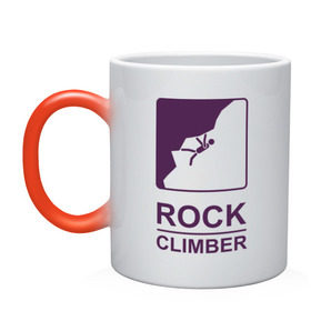 Кружка хамелеон с принтом Rock climber в Екатеринбурге, керамика | меняет цвет при нагревании, емкость 330 мл | climb | rock climber | альпинизм | альпинисты | горы | путь | скалолазанье | скалолазы | спорт