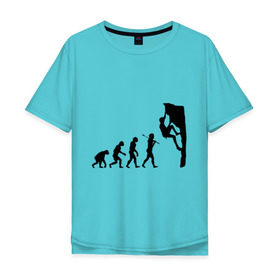 Мужская футболка хлопок Oversize с принтом Эволюция альпиниста в Екатеринбурге, 100% хлопок | свободный крой, круглый ворот, “спинка” длиннее передней части | climb | climber | альпинизм | альпинист | альпинисты | горы | путь | скалолазанье | скалолазы | спорт | эволюция