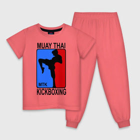 Детская пижама хлопок с принтом Muay Thai Kickboxing в Екатеринбурге, 100% хлопок |  брюки и футболка прямого кроя, без карманов, на брюках мягкая резинка на поясе и по низу штанин
 | кикбоксинг | муай тай