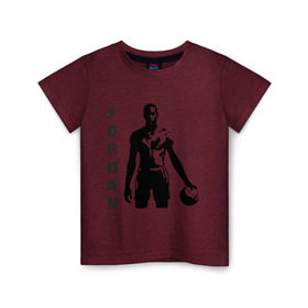 Детская футболка хлопок с принтом Michael Jordan в Екатеринбурге, 100% хлопок | круглый вырез горловины, полуприлегающий силуэт, длина до линии бедер | Тематика изображения на принте: michel jordan | nba | джордан | майкл | нба