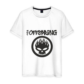 Мужская футболка хлопок с принтом The Offspring classic logo в Екатеринбурге, 100% хлопок | прямой крой, круглый вырез горловины, длина до линии бедер, слегка спущенное плечо. | Тематика изображения на принте: группы | музыка | музыкальные группы | панк | рок | рок музыка