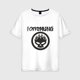 Женская футболка хлопок Oversize с принтом The Offspring classic logo в Екатеринбурге, 100% хлопок | свободный крой, круглый ворот, спущенный рукав, длина до линии бедер
 | группы | музыка | музыкальные группы | панк | рок | рок музыка