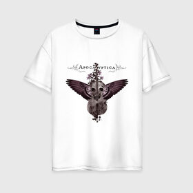 Женская футболка хлопок Oversize с принтом Apocalyptica2 в Екатеринбурге, 100% хлопок | свободный крой, круглый ворот, спущенный рукав, длина до линии бедер
 | apocalyptica | punk | rock | апокалиптика | панк | рок | рок музыка