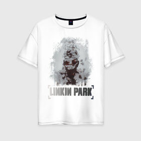 Женская футболка хлопок Oversize с принтом Linkin Park в Екатеринбурге, 100% хлопок | свободный крой, круглый ворот, спущенный рукав, длина до линии бедер
 | linkin | linkin park | park | линкин парк